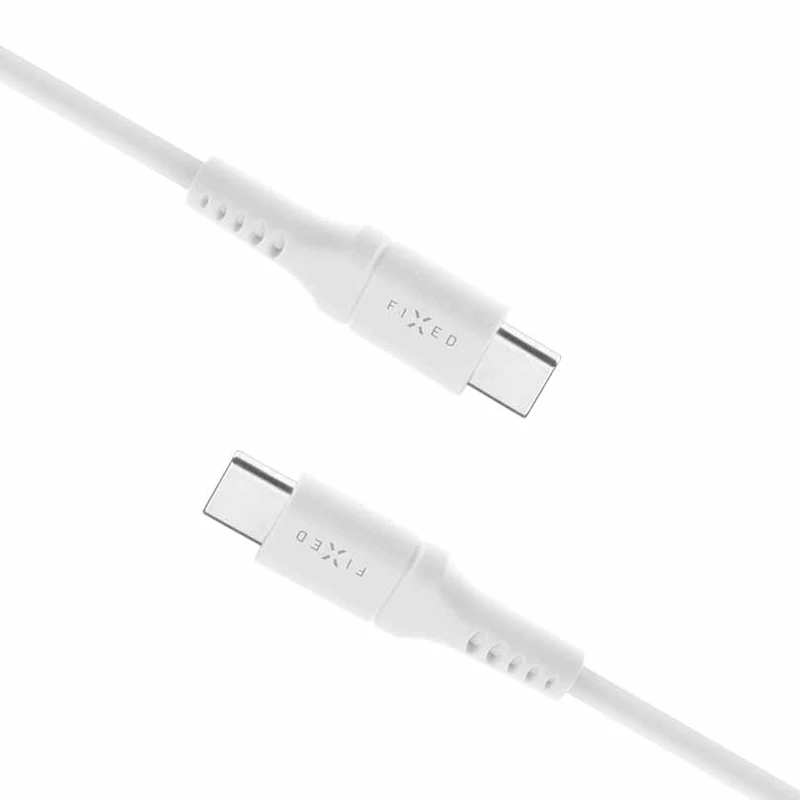 FIXED LIQUID silikonkabel 60W USB-C/C 2m Vit - 8014730