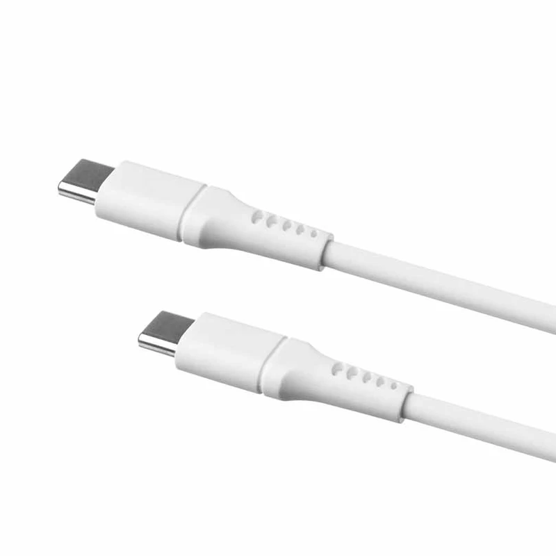 FIXED LIQUID silikonkabel 60W USB-C/C 2m Vit - 8014730
