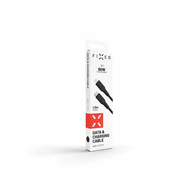FIXED LIQUID silikonkabel USB-C/Lightning 1.2m Svart - 8014733