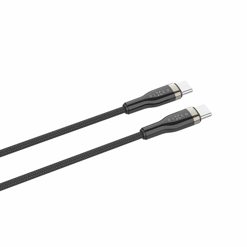 FIXED METAL 100W USB-C/C flätad kabel 1.2m Svart - 8014739