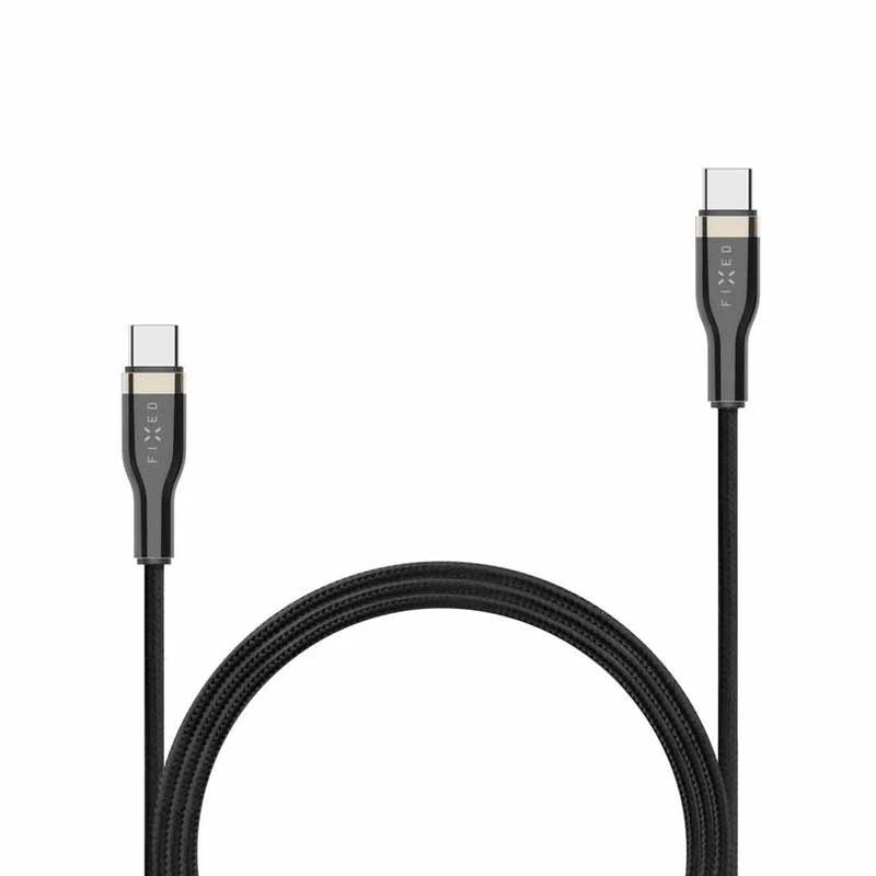 FIXED METAL 100W USB-C/C flätad kabel 1.2m Svart - 8014739