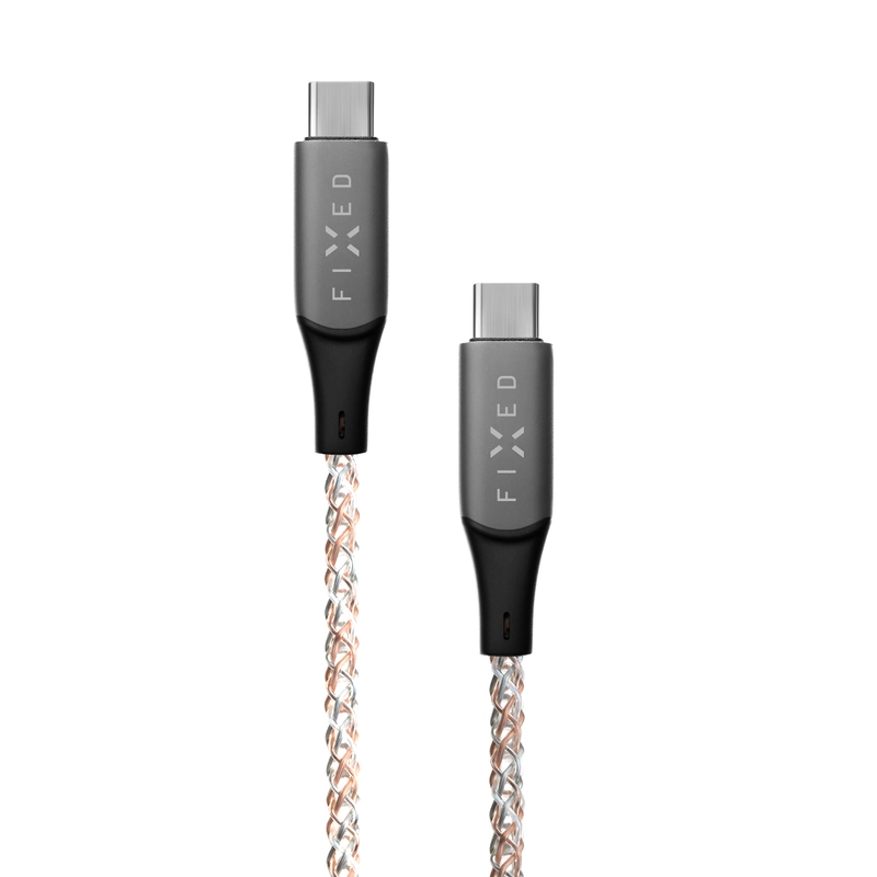 FIXED LED/Gaming USB-C/C 60W kabel 1.2m Flerfärgad - 8014900