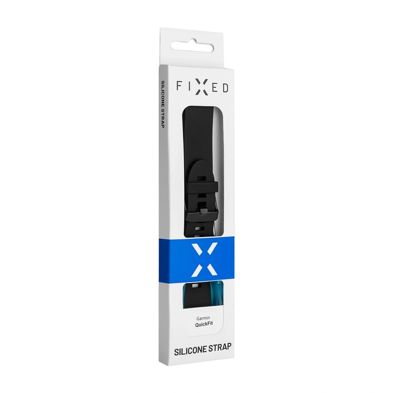 FIXED Silikonrem för Garmin QuickFit 20 mm Svart - 8014965
