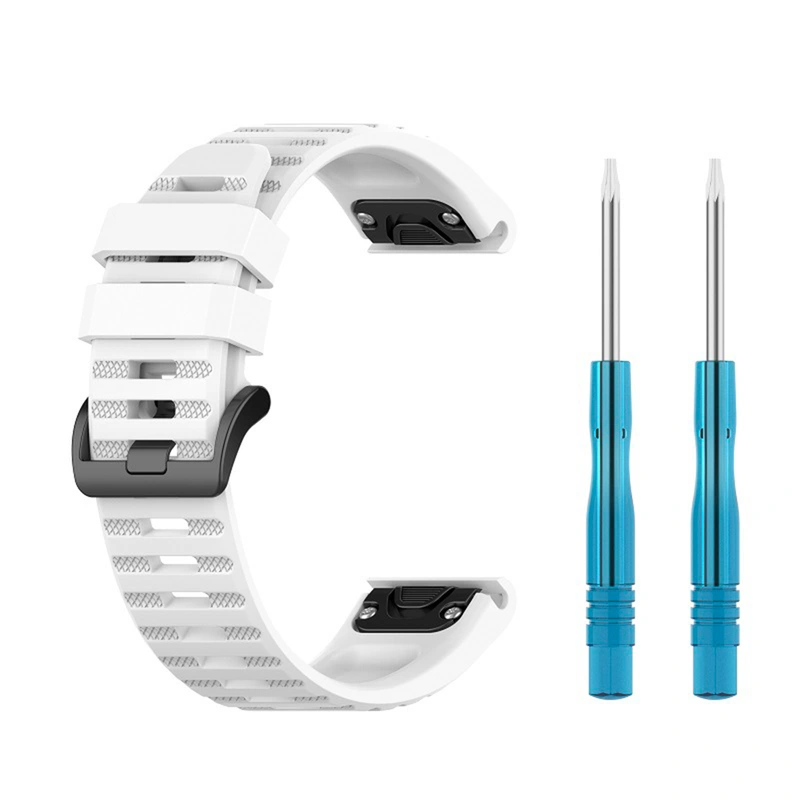 FIXED Silikonrem för Garmin QuickFit 22 mm Vit - 8014970