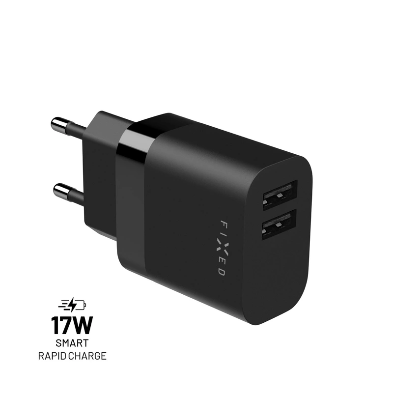 FIXED Hemladdare 2xUSB-A 17W Black - 8014995