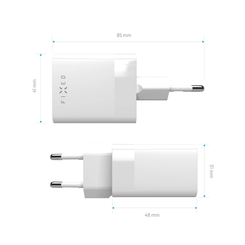 FIXED Super Snabb Mini Hemladdare 45W USB-C PD+USB-A Vit - 8014999