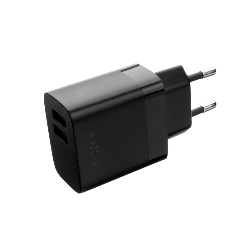 FIXED Hemladdare 2x USB-A 17W/USB-C kabel 1m Svart - 8015120