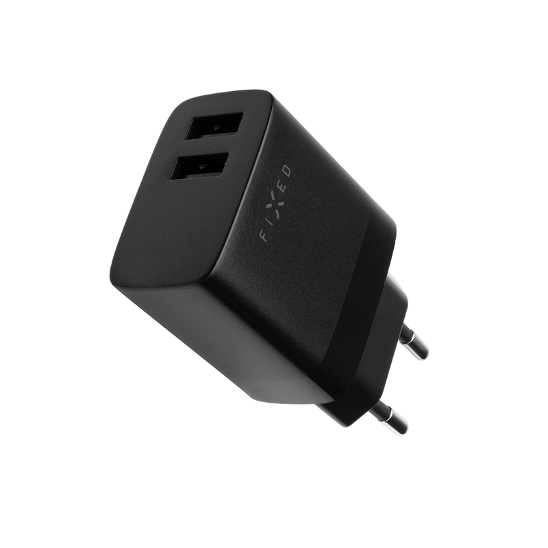 FIXED Hemladdare 2x USB-A 17W/USB-C kabel 1m Svart - 8015120