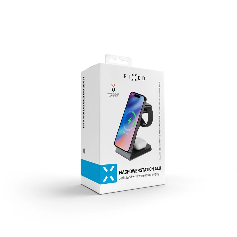 FIXED 3in1 Mag Aluminum Trådlös Laddstation Svart - 8015423