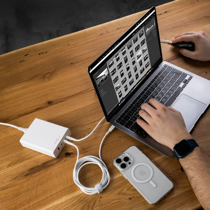 FIXED Supersnabb GaN Desktop Laddare 200W 3xUSB-C/USB-A - 8016119