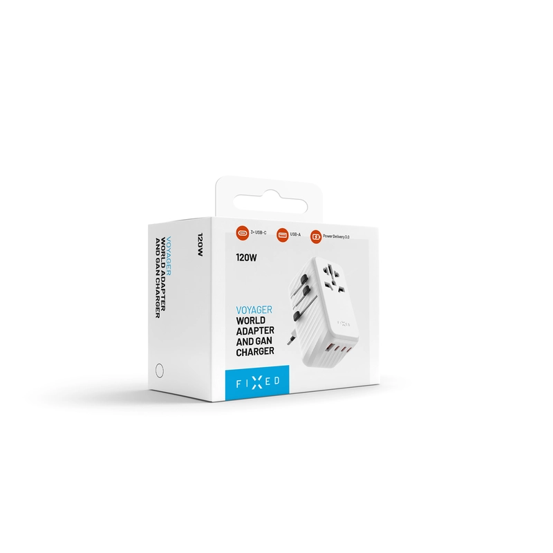 FIXED Reseadapter/laddare USB-C/-A 120W EU/UK/USA/AUS - 8016120