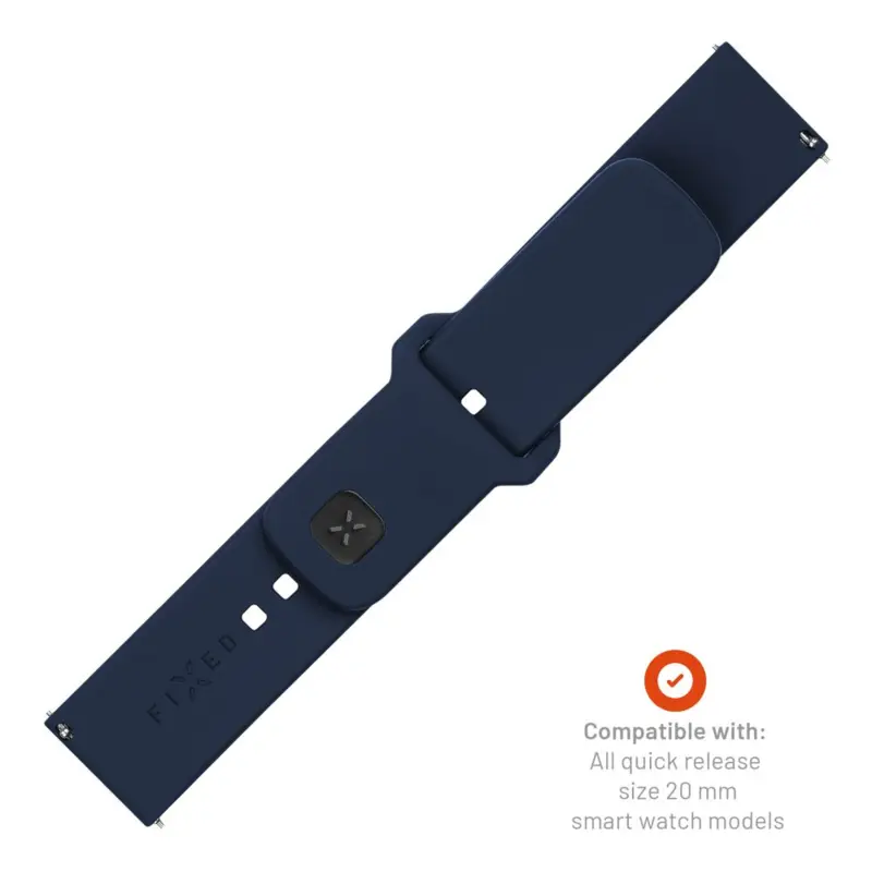 FIXED Silikonrem för Smartwatch Universal 20 mm Blå - 8016123