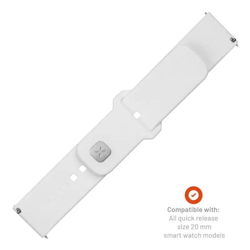 FIXED Silikonrem för Smartwatch Universal 20 mm Vit - 8016126