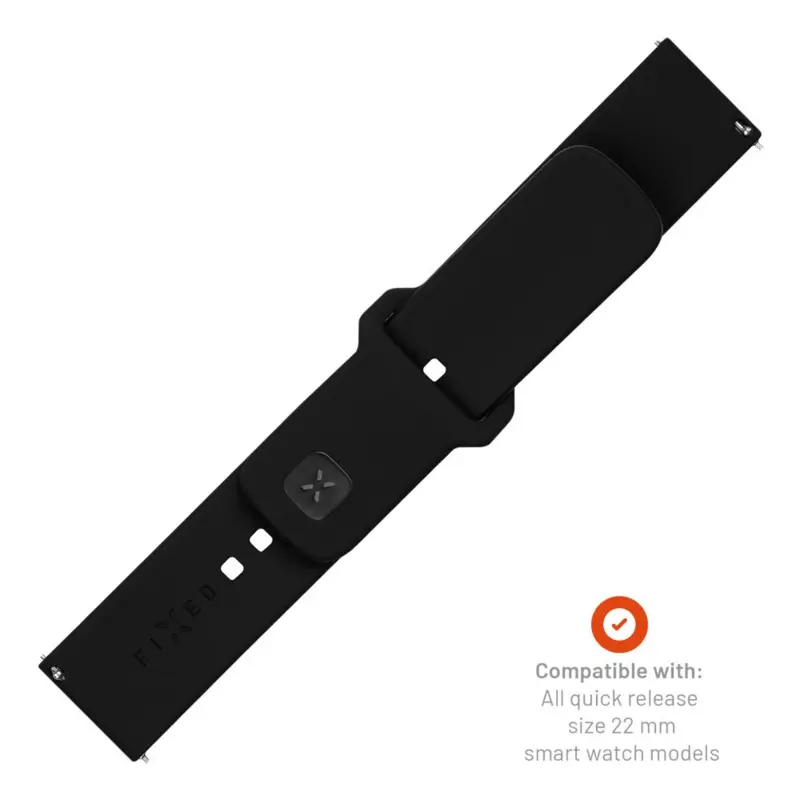 FIXED Silikonrem för Smartwatch Universal 22 mm Svart - 8016127