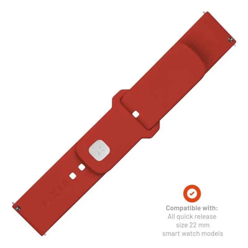 FIXED Silikonrem för Smartwatch Universal 22 mm Röd - 8016129