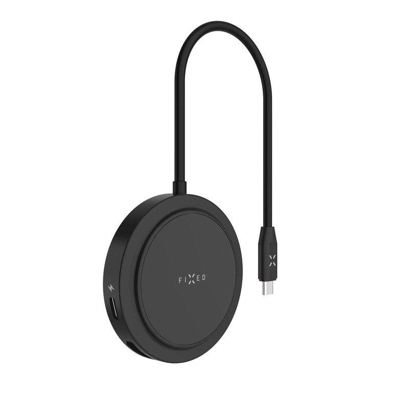 FIXED MagHub 7 i 1 USB-C HUB 4K & trådlös laddning Svart - 8016457