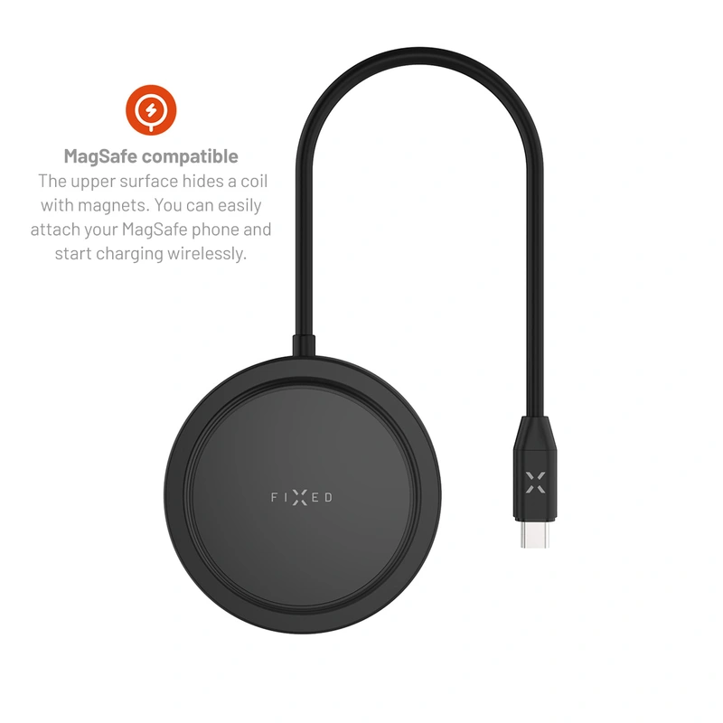 FIXED MagHub 7 i 1 USB-C HUB 4K & trådlös laddning Svart - 8016457