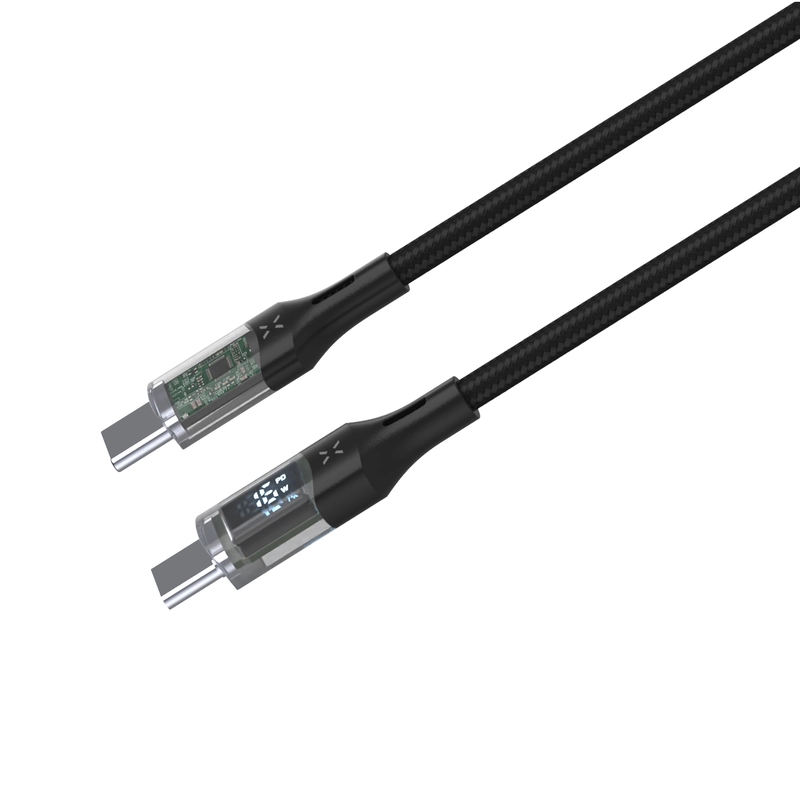FIXED LED Laddningsdisplay USB-C/C 100W kabel 1.2m Svart - 8016481