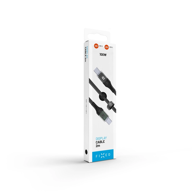 FIXED LED Laddningsdisplay USB-C/C 100W kabel 2m Svart - 8016482