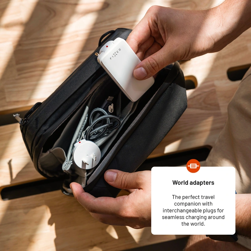 FIXED Smal reseladdare 2x USB-C 45W EU/UK/USA/AUS Vit - 8016583