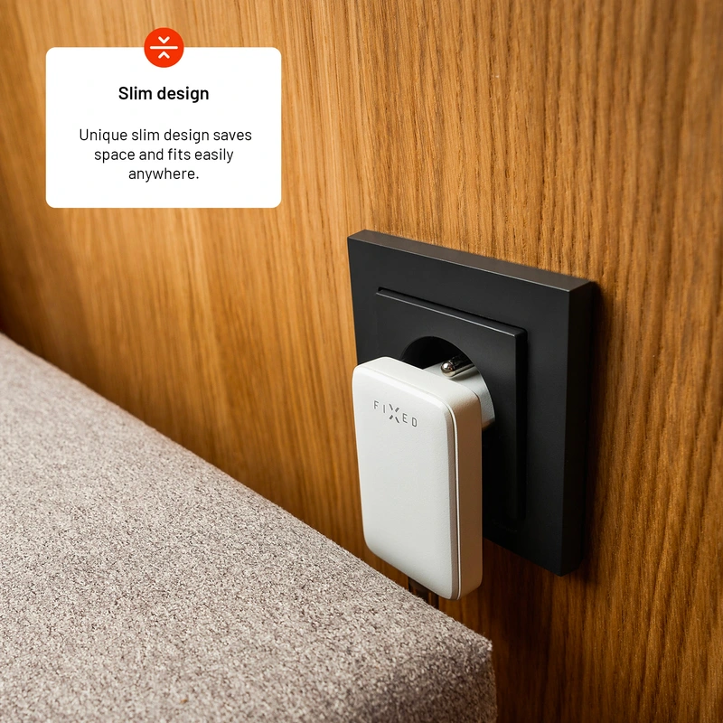 FIXED Slim GaN 90 Super Snabb 1x USB-C laddare 30W Vit - 8016585