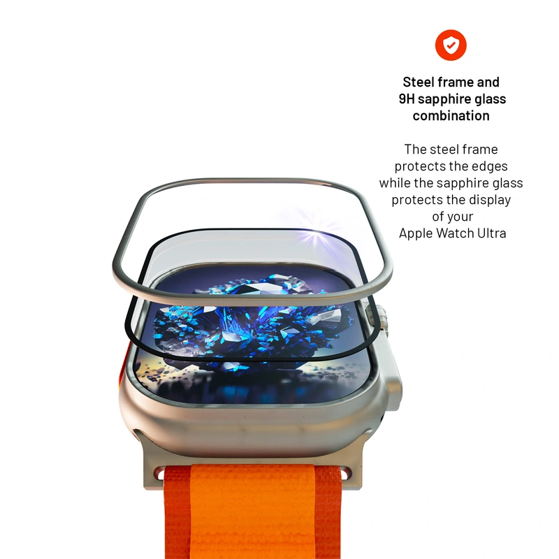 FIXED Safirglas med metallram för Apple Watch Ultra 49mm - 8016730