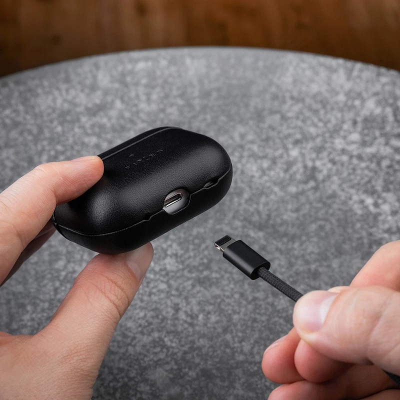 FIXED Äkta läderfodral för Airpods 3 Svart - 8016731