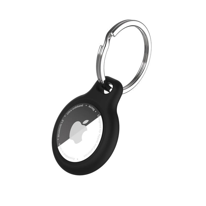 FIXED Silky Apple AirTag Nyckelring Fodral Svart - 8016740