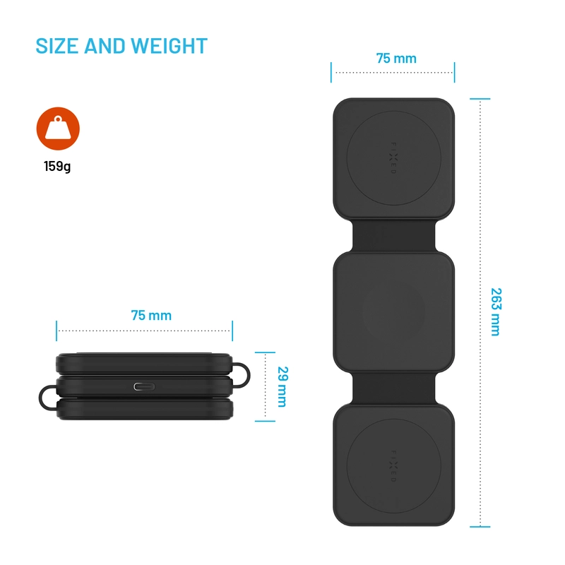 FIXED Flex Samsung 3i1 vikbar trådlös laddare Svart - 8016793