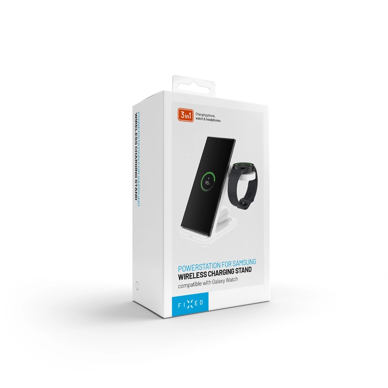 FIXED 3in1 Trådlös Laddstation för Samsung Vit - 8016940