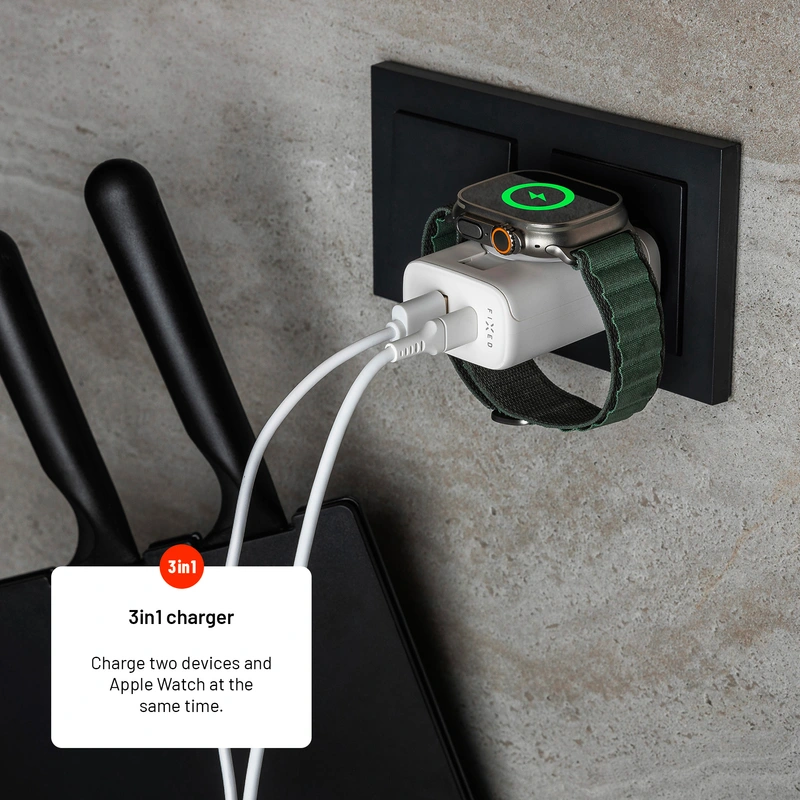 FIXED MagFlip USB-C-laddare 33W Apple Watch/USB-C/-A - 8017131