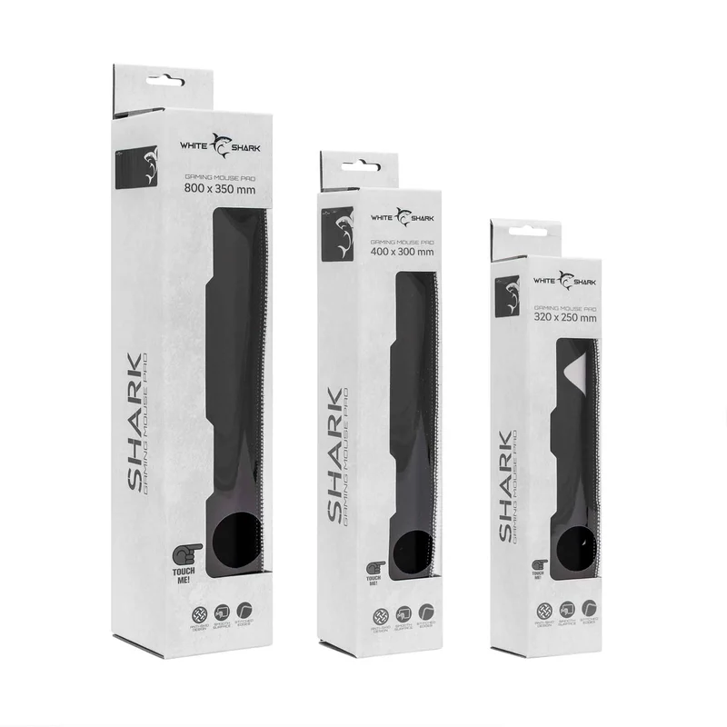 White Shark SHARK M Spelmusmatta 320x250mm Svart/Vit - 2053975