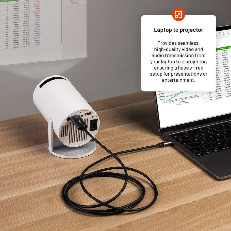 FIXED USB-C / HDMI 4K/60 Hz USB 3.1 Gen2 kabel 2m Svart - 8017462