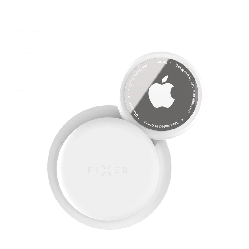 FIXED Silikondekal fodral för Apple AirTag Vit - 8017550