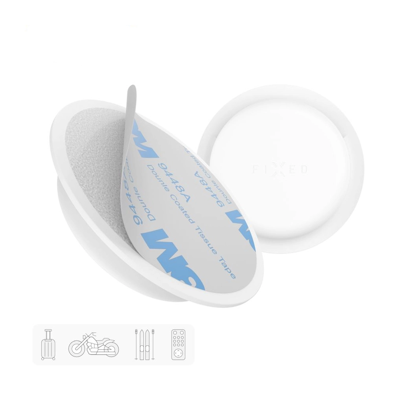 FIXED Silikondekal fodral för Apple AirTag Vit - 8017550