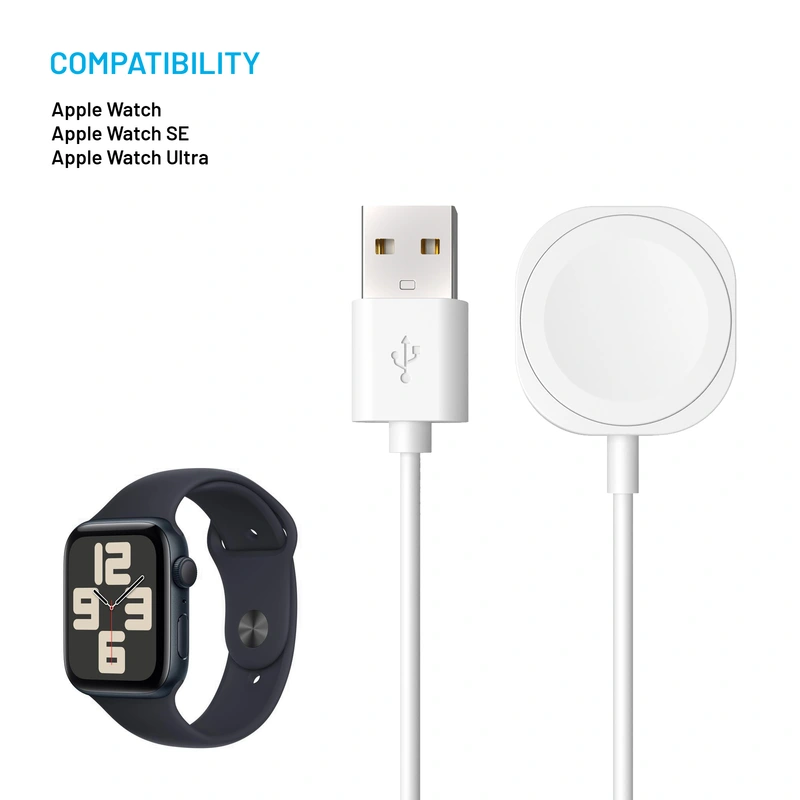 FIXED USB-A Laddkabel för Apple Watch Vit - 8017553