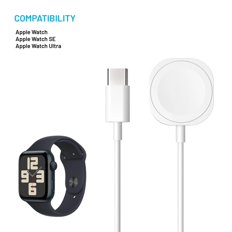 FIXED USB-C Laddkabel för Apple Watch Vit - 8017554