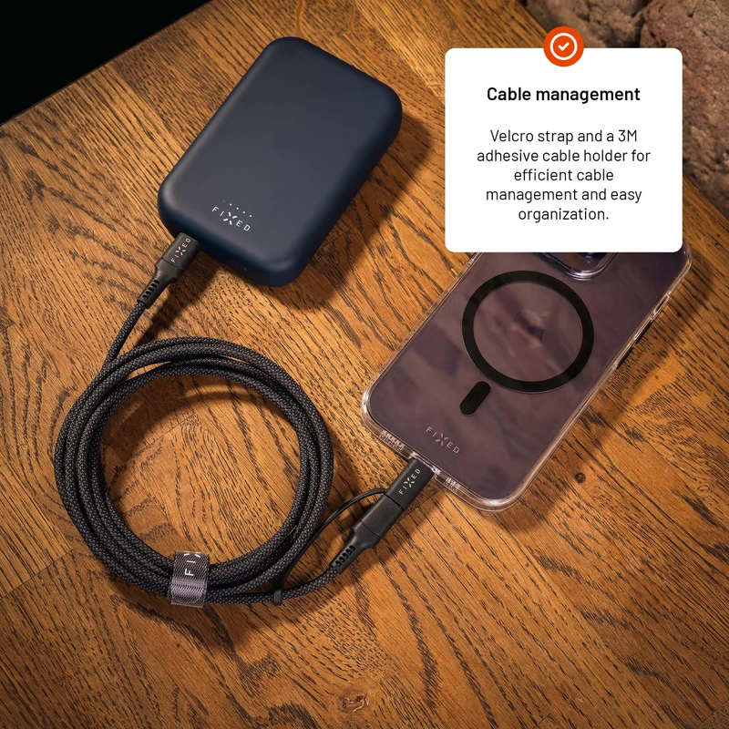 FIXED 2in1 Combo 60W USB-C/Lightning kabel 3m Svart - 8017607