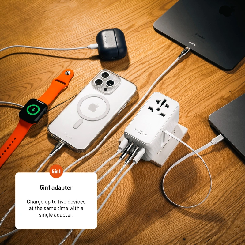 FIXED Reseadapter/laddare USB-C/-A 85W EU/UK/USA/AUS - 8017695