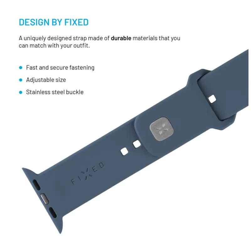 FIXED Sportig silikonrem SET för Apple Watch 42/44/45/46mm Grön-blå - 8017697