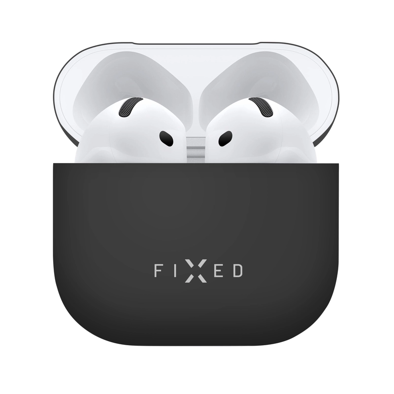 FIXED Silky Silikonofdral för Apple AirPods 4/4 ANC Svart - 8017749