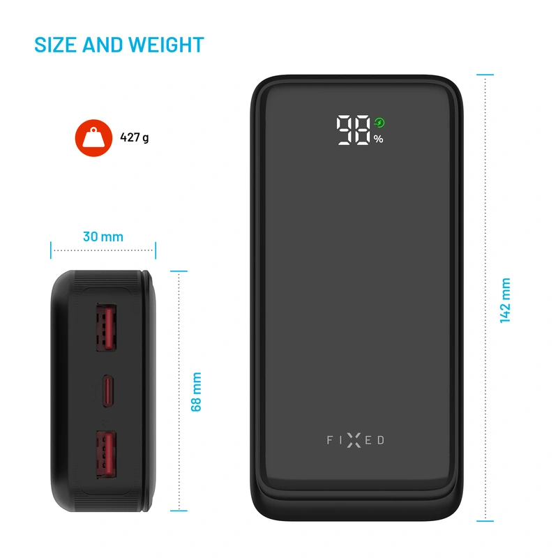 FIXED Zen2 20 USB-C PD 20W Power Bank 20.000 mAh Svart - 8017797