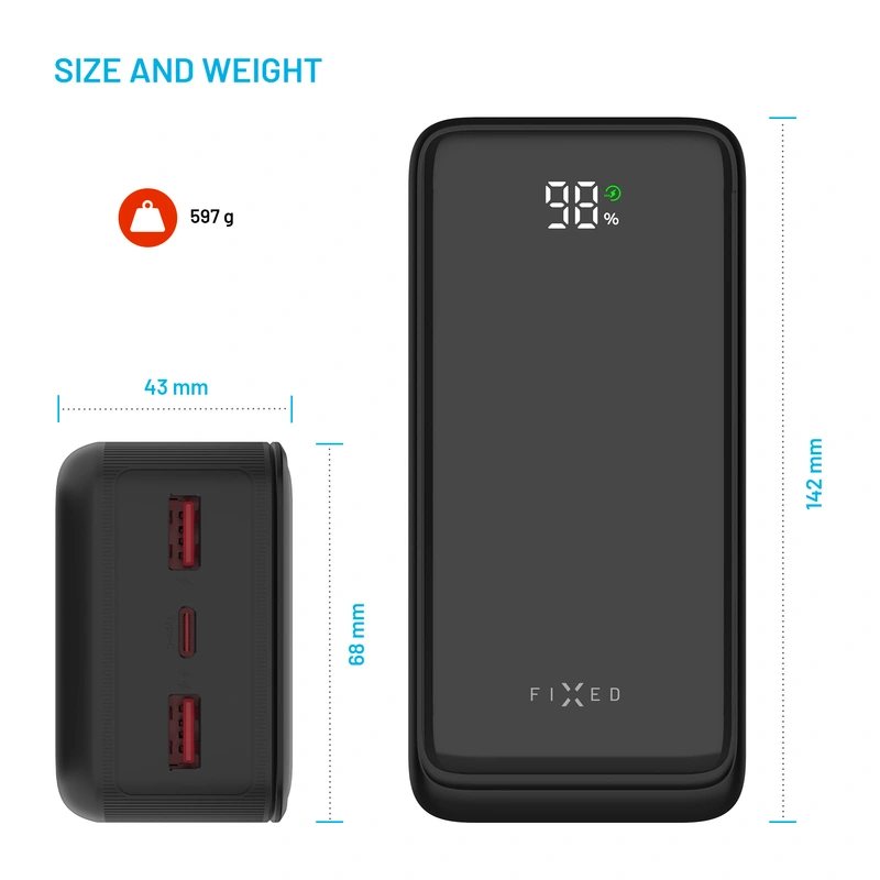 FIXED Zen2 30 USB-C PD 20W Power Bank 30.000 mAh Svart - 8017798