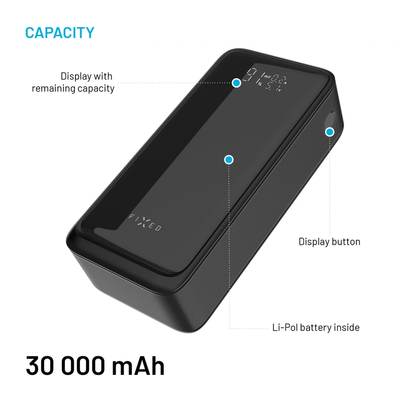 FIXED Zen2 30 Plus USB-C 65W Power Bank 30.000 mAh Svart - 8017799