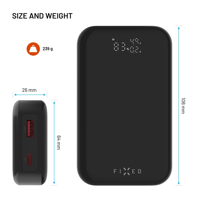 FIXED Zen 10 PRO USB-C PD 30W Power Bank 10.000mAh Svart - 8017800