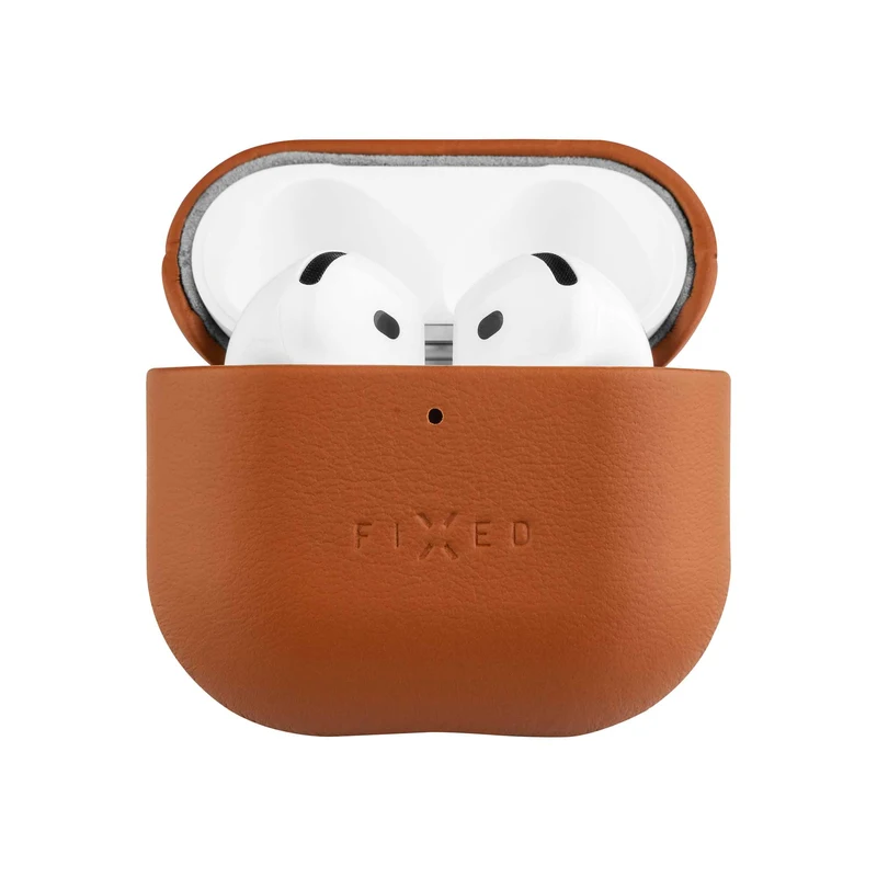 FIXED Äkta läderfodral för Airpods 4/4 ANC Brun - 8017976