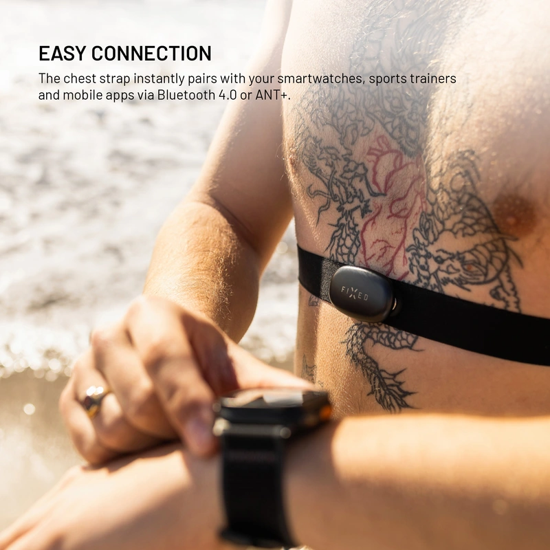 FIXED PULSE DUAL Pulsmätare med bröstband (HR+HRV) Svart - 8018042