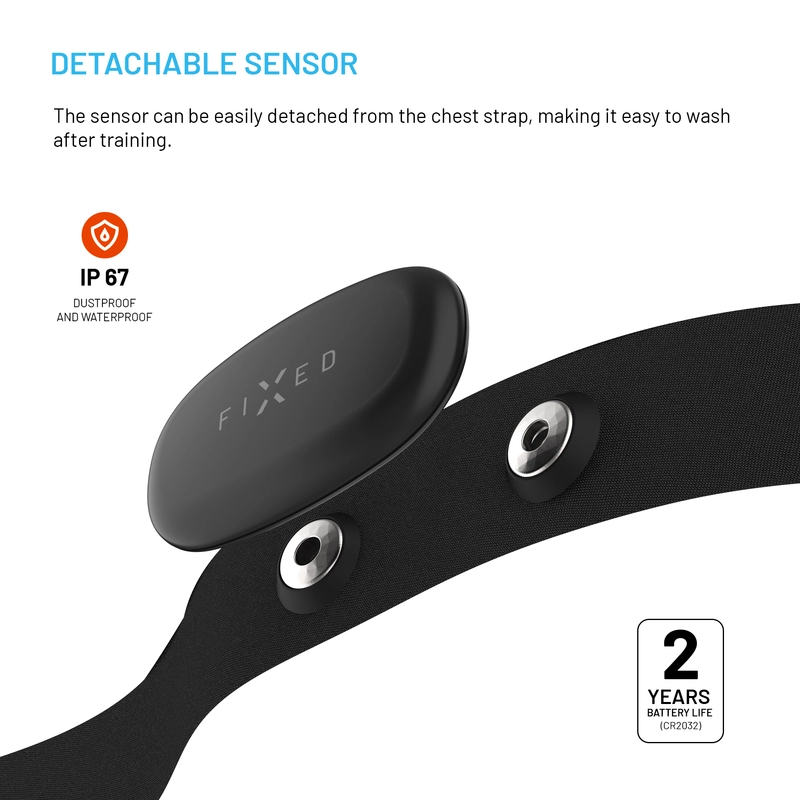 FIXED PULSE DUAL Pulsmätare med bröstband (HR+HRV) Svart - 8018042