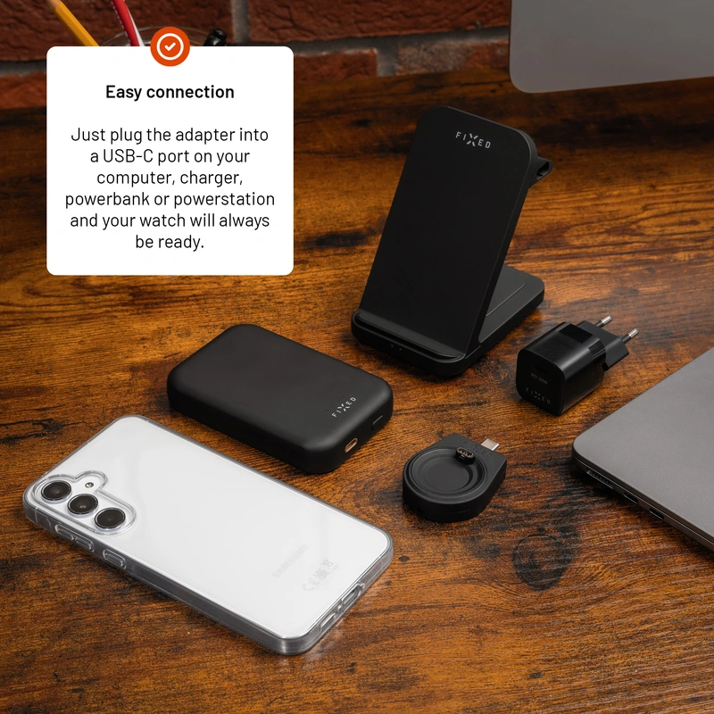 FIXED Trådlös USB-C laddare för Garmin Watch Svart - 8018108