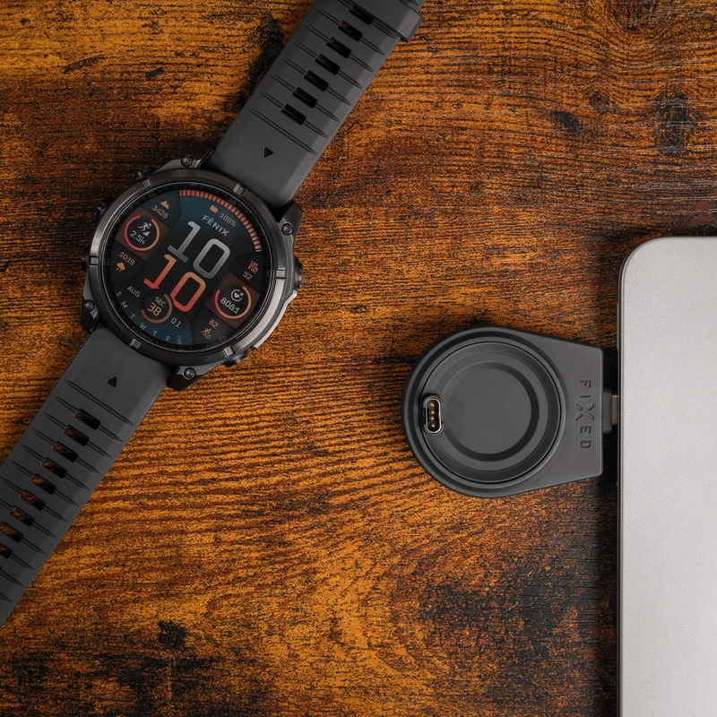FIXED 3in1 Trådlös Laddstation designad för Garmin Watch Svart - 8018109